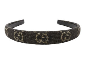 7348 - Gucci GG Logo Denim Headband Brown